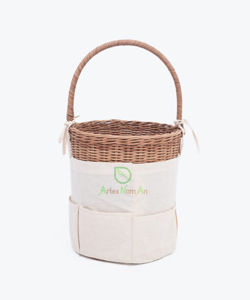 Eco Friendly Round Rattan Food Bread Picnic Basket With Handle Also Woven Kitchen Basket Decor