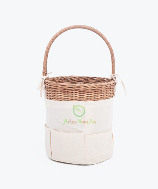 Eco Friendly Round Rattan Food Bread Picnic Basket With Handle Also Woven Kitchen Basket Decor