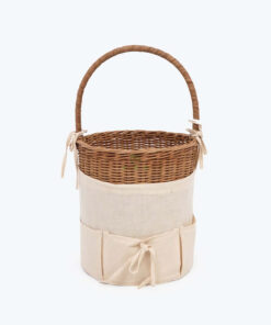 Eco Friendly Round Rattan Food Bread Picnic Basket With Handle Also Woven Kitchen Basket Decor
