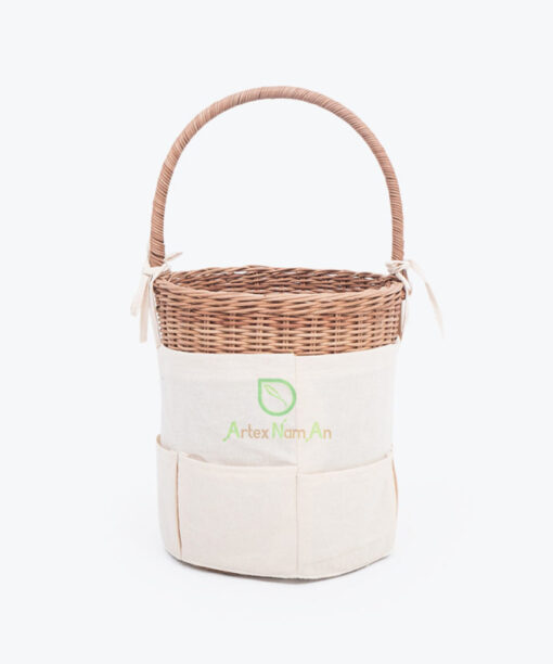 Eco Friendly Round Rattan Food Bread Picnic Basket With Handle Also Woven Kitchen Basket Decor