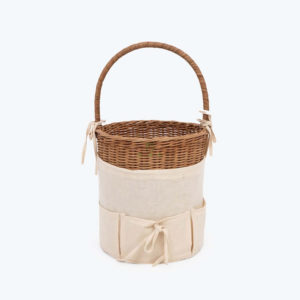 Eco Friendly Round Rattan Food Bread Picnic Basket With Handle Also Woven Kitchen Basket Decor