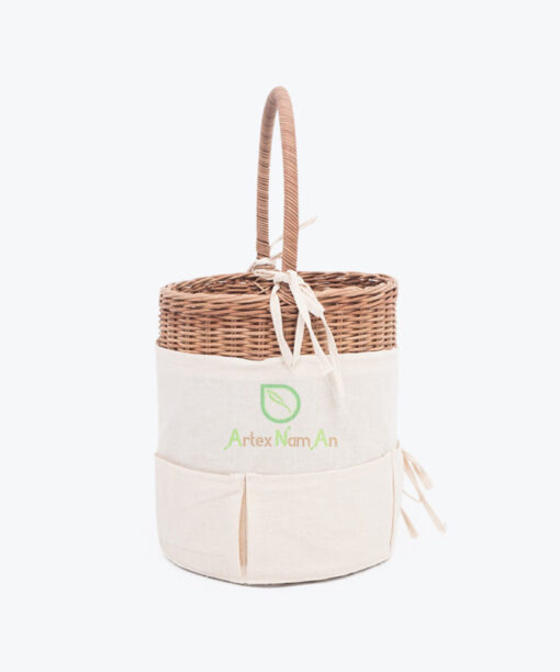 Eco Friendly Round Rattan Food Bread Picnic Basket With Handle Also Woven Kitchen Basket Decor