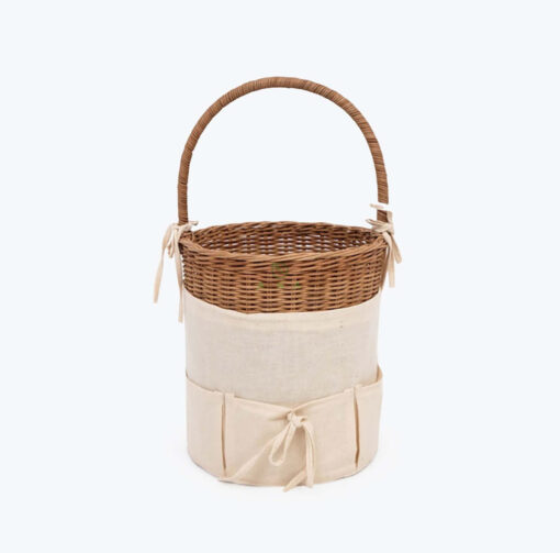 Eco Friendly Round Rattan Food Bread Picnic Basket With Handle Also Woven Kitchen Basket Decor