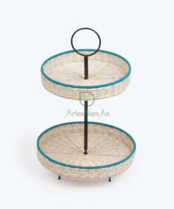 Natural 2 tier fruit basket also fruit tray for home decor