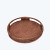 Eco-friendly Brown Handmade Woven Round Trays Also Rattan Storage Coffee Tea Serving Tray From Vietnam