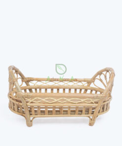 Natural Small Rattan Baby Doll Crib Bed For Doll Houses Furniture From Vietnam