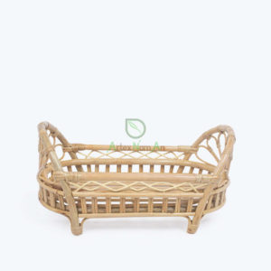 Natural Small Rattan Baby Doll Crib Bed For Doll Houses Furniture From Vietnam