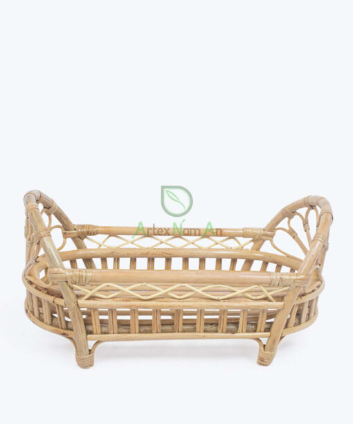 Natural Small Rattan Baby Doll Crib Bed For Doll Houses Furniture From Vietnam