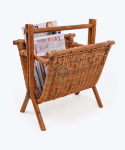 Eco Friendly Rattan Brown Magazine Rack Also Magazine Holder For Home Decor