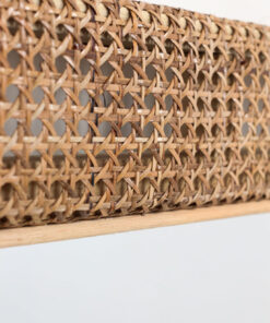 Natural Lattice Rectangular Rattan Decorative Wall Mirror for Room Decor