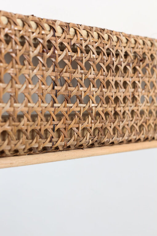 Natural Lattice Rectangular Rattan Decorative Wall Mirror for Room Decor