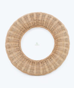 Handwoven round rattan decorative wall mirror for home decor