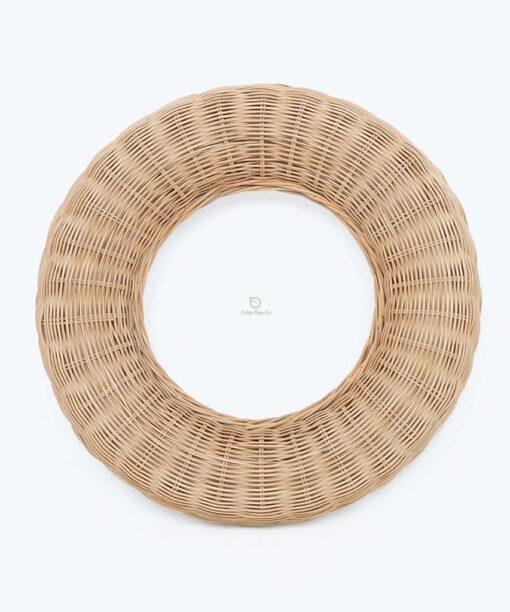 Handwoven round rattan decorative wall mirror for home decor