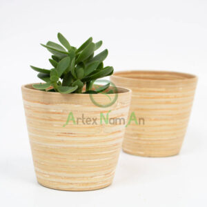 Round Bamboo Succulent And Cactus Indoor Planter Flower Pot S 15 16 068 01