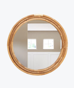 Round Rattan Mirror Decor Wall Hanging R 68 28 003 01