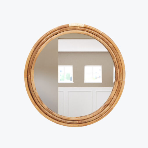 Round Rattan Mirror Decor Wall Hanging R 68 28 003 01