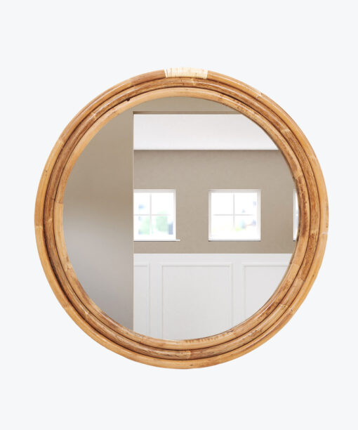 Round Rattan Mirror Decor Wall Hanging R 68 28 003 01