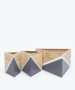 Eco Friendly Bamboo Triangle Indoor Flower Pots & Planters For Home Decor