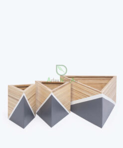 Eco Friendly Bamboo Triangle Indoor Flower Pots & Planters For Home Decor