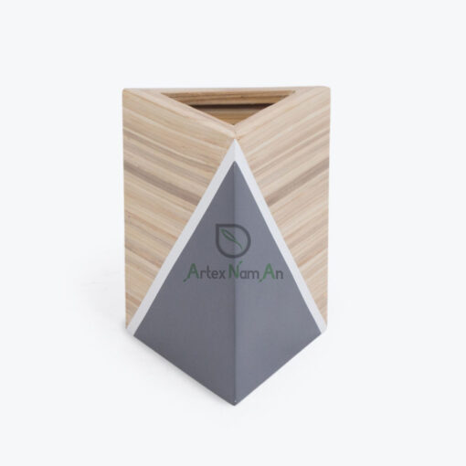Eco Friendly Bamboo Triangle Indoor Flower Pots & Planters For Home Decor