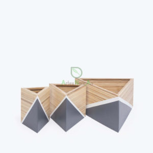 Eco Friendly Bamboo Triangle Indoor Flower Pots & Planters For Home Decor