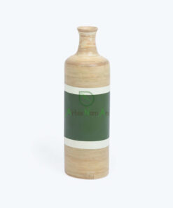 Natural green spun bamboo flower vase for room decor