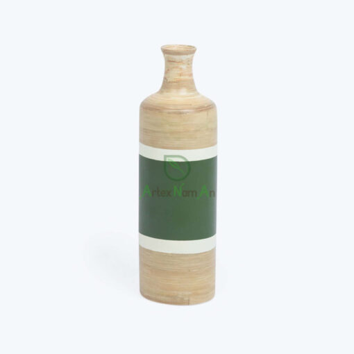 Natural green spun bamboo flower vase for room decor
