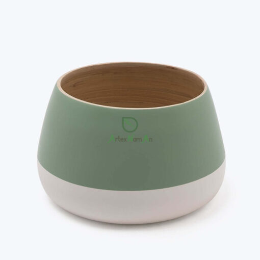 Natural Green And White Bamboo Flower Pots & Planters Modern