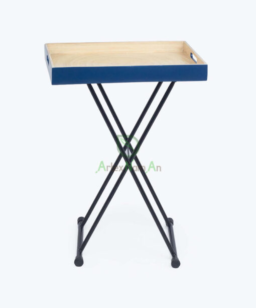 Eco friendly bamboo tea serving tray also handmade coffee table tray with steel stand for home decor