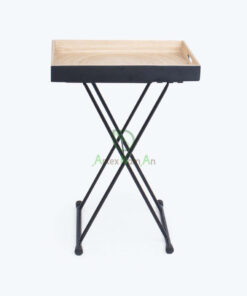 High Quality Modern Bamboo Coffee Table Tray Also Tea Serving Tray With Steel Stand From Vietnam