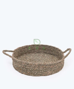 Vietnamese Round Seagrass Serving Tray Using In Fruit And Food Storage