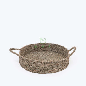 Vietnamese Round Seagrass Serving Tray Using In Fruit And Food Storage