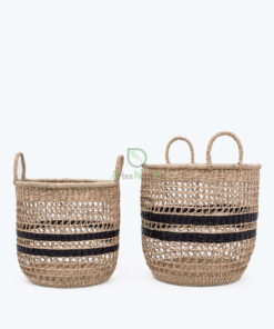 set of 2 seagrass laundry baskets