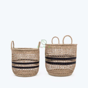 set of 2 seagrass laundry baskets