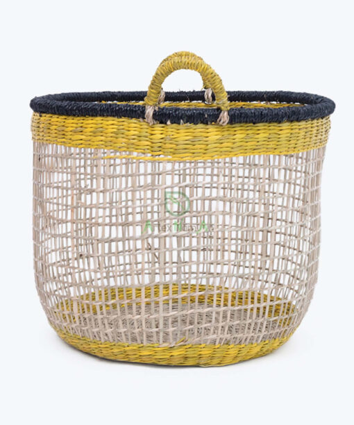 Round Woven Seagrass Laundry Basket Also Storage Basket From Vietnam