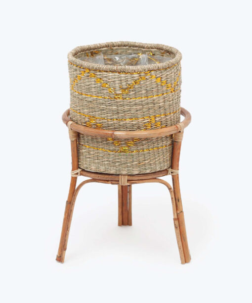 Natural Seagrass Flower Pots & Planters Round Also Woven Indoor Planter Pots Plants With Stand Wholesale