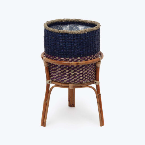 Eco Friendly Seagrass Indoor Pots For Plant With Stand For Wholesale
