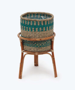 Wholesale Round Woven Seagrass Indoor Plant Pot With Stand