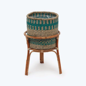 Wholesale Round Woven Seagrass Indoor Plant Pot With Stand