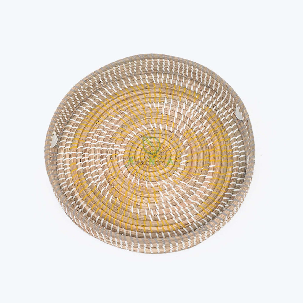 Sustainable, Round Decorative Trays Made Of Seagrass From Only $4.13