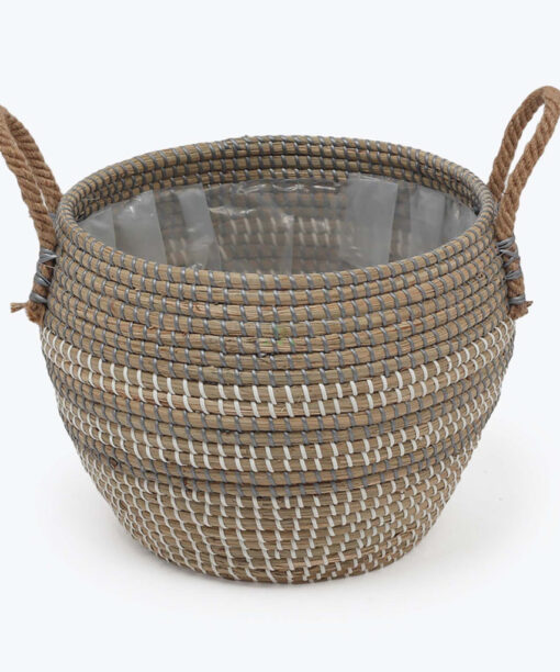 Vietnam supplier woven basket for plants with handles for home decor