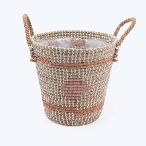 Handcrafted Seagrass Flower Pots And Planters With Handles Wholesale