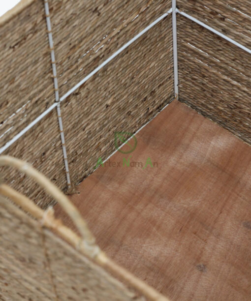 Eco-friendly Woven Cube Seagrass Clothes Storage Basket With Handle Also Toy Storage Basket