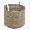Eco friendly woven big round seagrass basket storage with Handles for Wholesale