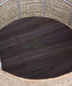 Eco friendly woven big round seagrass basket storage with Handles for Wholesale