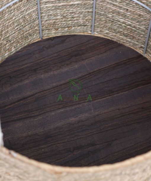 Eco friendly woven big round seagrass basket storage with Handles for Wholesale