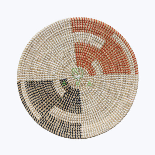 Natural Round Handicraft Seagrass Wall Hanging Woven Plate And Boho Decor Basket