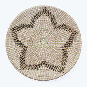 Eco Friendly Round Seagrass Woven Wall Hanging Basket Decor For Home Decoration