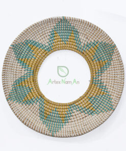 eco-friendly round seagrass wall decor basket for home decor