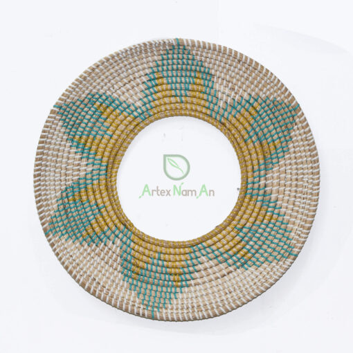 eco-friendly round seagrass wall decor basket for home decor